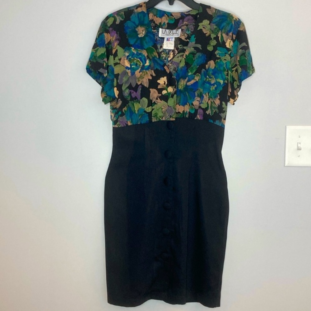 1980s La Belle High Waisted Blouse Dress